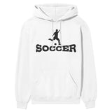 Basic Soccer with Soccer Player Icon on a Hoodie with a Black Graphic