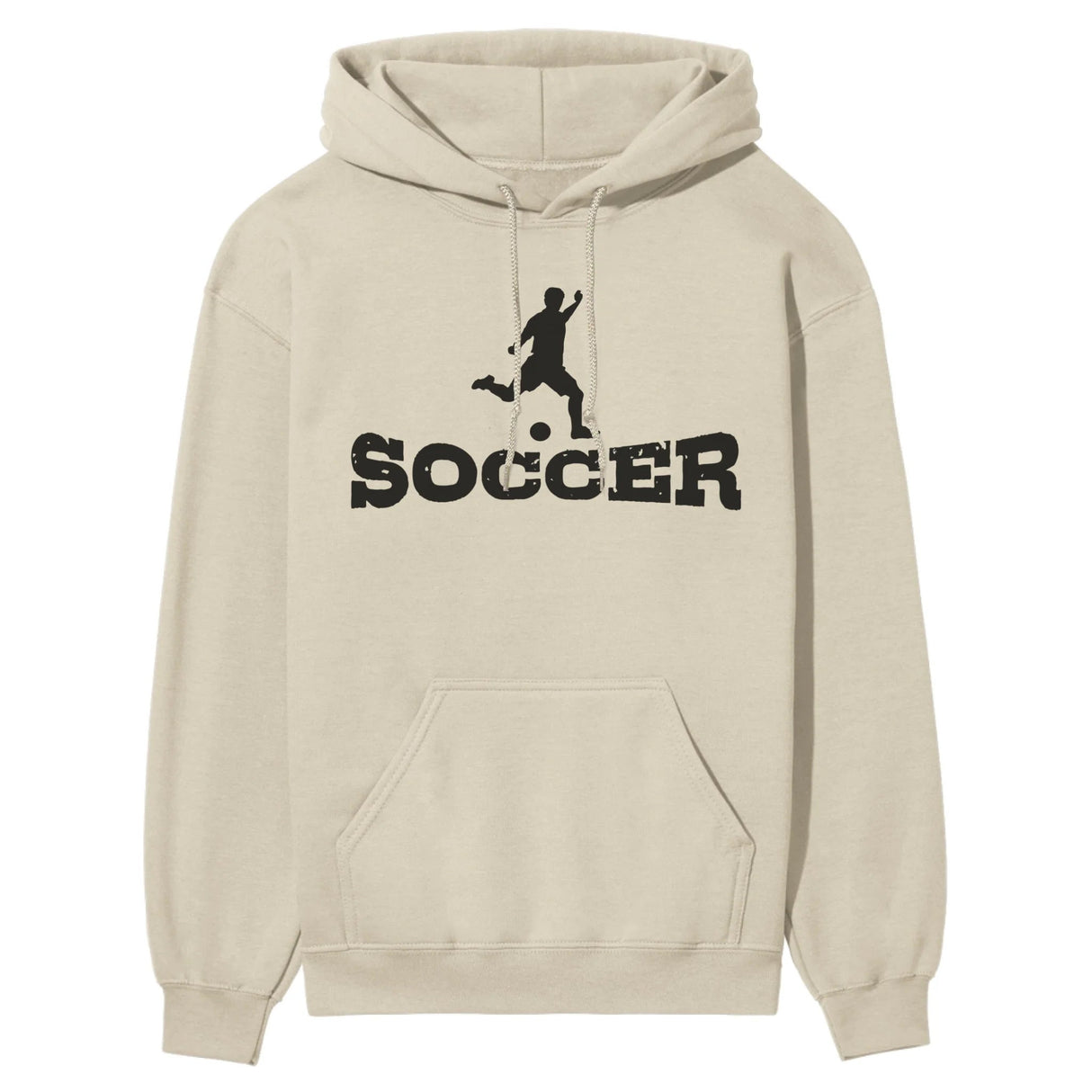 Basic Soccer with Soccer Player Icon on a Hoodie with a Black Graphic