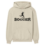 Basic Soccer with Soccer Player Icon on a Hoodie with a Black Graphic