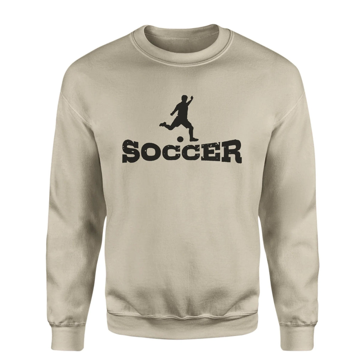Basic Soccer with Soccer Player Icon on a Sweatshirt with a Black Graphic