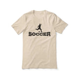 Basic Soccer with Soccer Player Icon on a Unisex T-Shirt with a Black Graphic