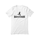 Basic Soccer with Soccer Player Icon on a Unisex T-Shirt with a Black Graphic