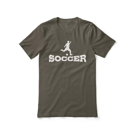 Basic Soccer with Soccer Player Icon on a Unisex T-Shirt with a White Graphic