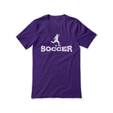 Basic Soccer with Soccer Player Icon on a Unisex T-Shirt with a White Graphic