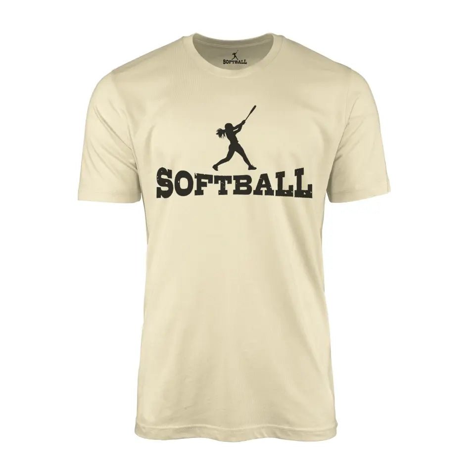 Basic Softball with Softball Player Icon on a Men's T-Shirt with a Black Graphic