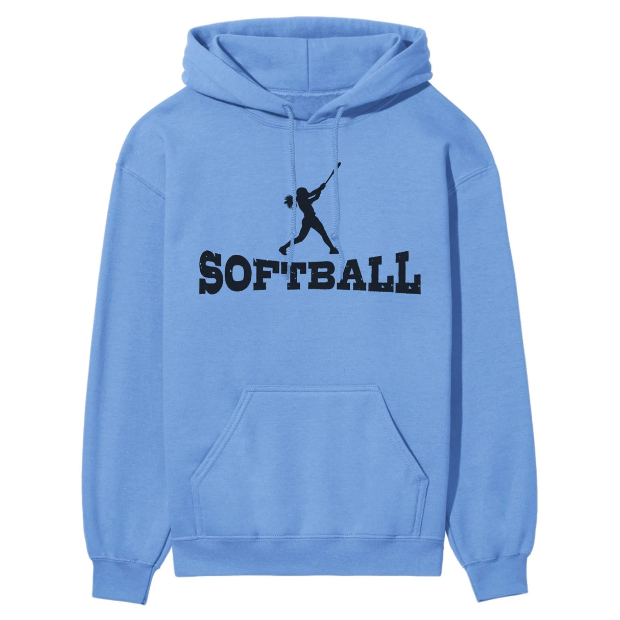 Basic Softball with Softball Player Icon on a Hoodie with a Black Graphic