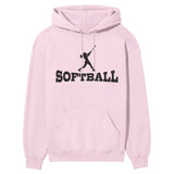 Basic Softball with Softball Player Icon on a Hoodie with a Black Graphic