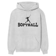 Basic Softball with Softball Player Icon on a Hoodie with a Black Graphic