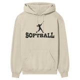 Basic Softball with Softball Player Icon on a Hoodie with a Black Graphic