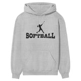 Basic Softball with Softball Player Icon on a Hoodie with a Black Graphic