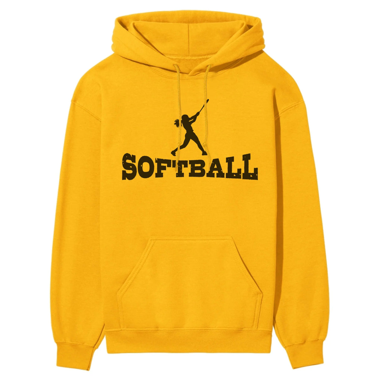 Basic Softball with Softball Player Icon on a Hoodie with a Black Graphic