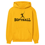 Basic Softball with Softball Player Icon on a Hoodie with a Black Graphic