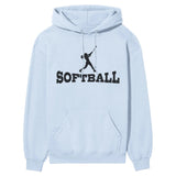 Basic Softball with Softball Player Icon on a Hoodie with a Black Graphic