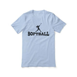 Basic Softball with Softball Player Icon on a Unisex T-Shirt with a Black Graphic