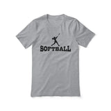 Basic Softball with Softball Player Icon on a Unisex T-Shirt with a Black Graphic