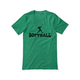 Basic Softball with Softball Player Icon on a Unisex T-Shirt with a Black Graphic