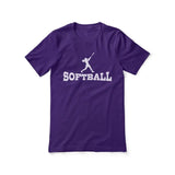 Basic Softball with Softball Player Icon on a Unisex T-Shirt with a White Graphic