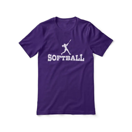 Basic Softball with Softball Player Icon on a Unisex T-Shirt with a White Graphic