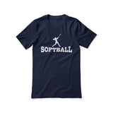 Basic Softball with Softball Player Icon on a Unisex T-Shirt with a White Graphic