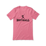 Basic Softball with Softball Player Icon on a Unisex T-Shirt with a Black Graphic