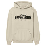 Basic Swimming with Swimmer Icon on a Hoodie with a Black Graphic