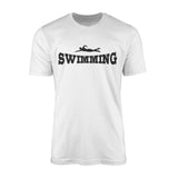 Basic Swimming with Swimmer Icon on a Men's T-Shirt with a Black Graphic