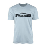 Basic Swimming with Swimmer Icon on a Men's T-Shirt with a Black Graphic