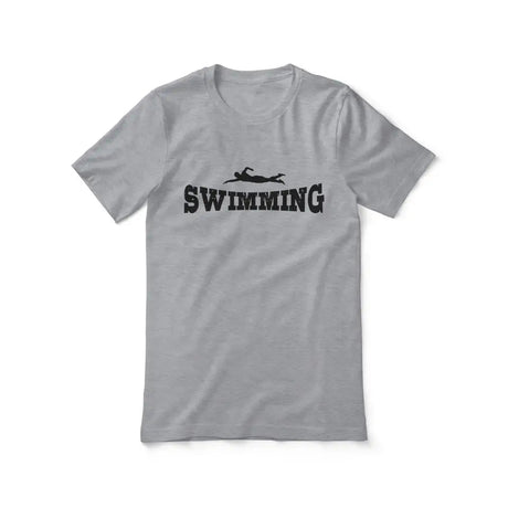 Basic Swimming with Swimmer Icon on a Unisex T-Shirt with a Black Graphic