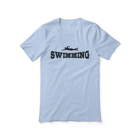 Basic Swimming with Swimmer Icon on a Unisex T-Shirt with a Black Graphic