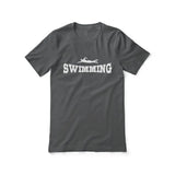 Basic Swimming with Swimmer Icon on a Unisex T-Shirt with a White Graphic