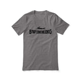 Basic Swimming with Swimmer Icon on a Unisex T-Shirt with a Black Graphic