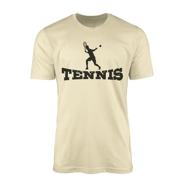 Basic Tennis with Tennis Player Icon on a Men's T-Shirt with a Black Graphic