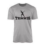 Basic Tennis with Tennis Player Icon on a Men's T-Shirt with a Black Graphic