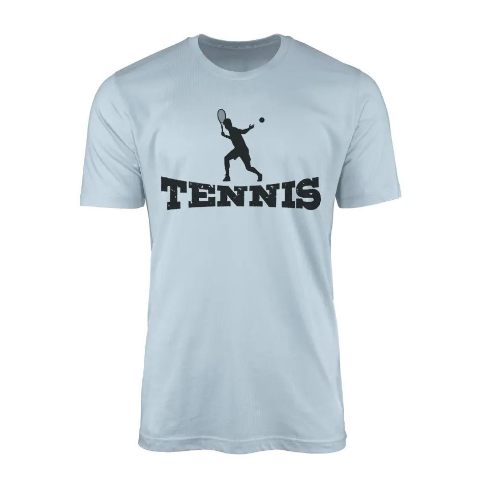 Basic Tennis with Tennis Player Icon on a Men's T-Shirt with a Black Graphic