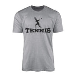 Basic Tennis with Tennis Player Icon on a Men's T-Shirt with a Black Graphic