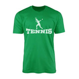 Basic Tennis with Tennis Player Icon on a Men's T-Shirt with a White Graphic