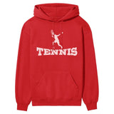 Basic Tennis with Tennis Player Icon on a Hoodie with a White Graphic