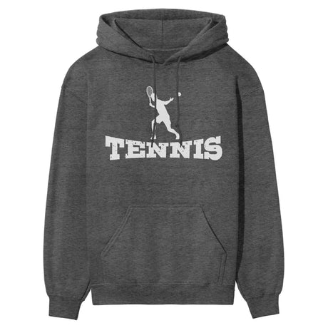 Basic Tennis with Tennis Player Icon on a Hoodie with a White Graphic