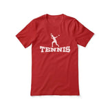 Basic Tennis with Tennis Player Icon on a Unisex T-Shirt with a White Graphic