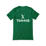 Basic Tennis with Tennis Player Icon on a Unisex T-Shirt with a White Graphic