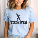 Basic Tennis with Tennis Player Icon on a Unisex T-Shirt with a Black Graphic