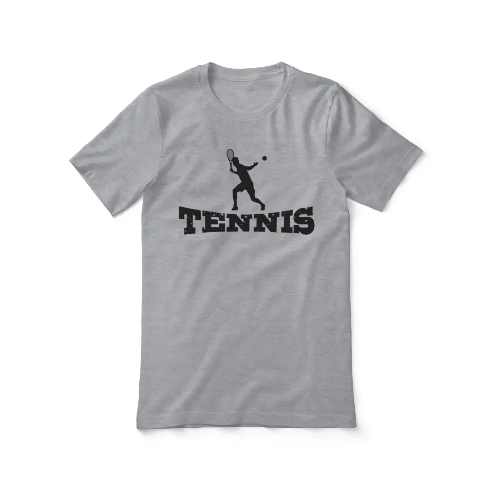 Basic Tennis with Tennis Player Icon on a Unisex T-Shirt with a Black Graphic