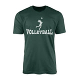 Basic Volleyball with Volleyball Player Icon on a Men's T-Shirt with a White Graphic