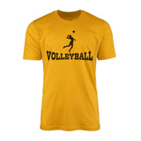 Basic Volleyball with Volleyball Player Icon on a Men's T-Shirt with a Black Graphic