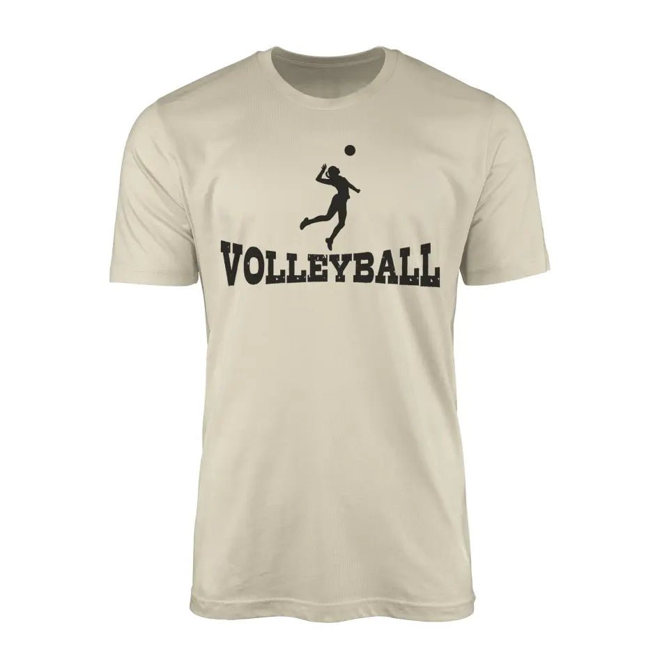 Basic Volleyball with Volleyball Player Icon on a Men's T-Shirt with a Black Graphic