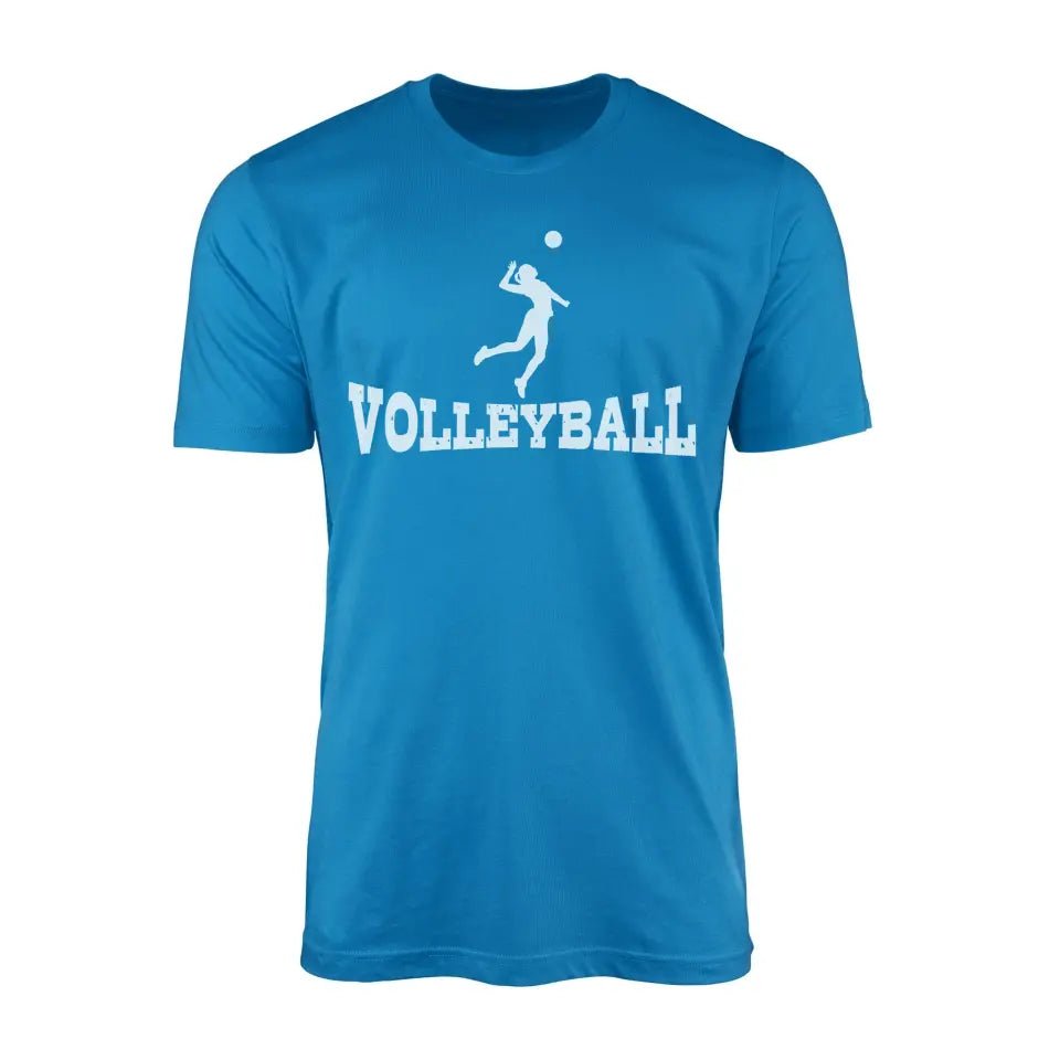 Basic Volleyball with Volleyball Player Icon on a Men's T-Shirt with a White Graphic