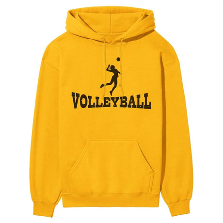 Basic Volleyball with Volleyball Player Icon on a Hoodie with a Black Graphic