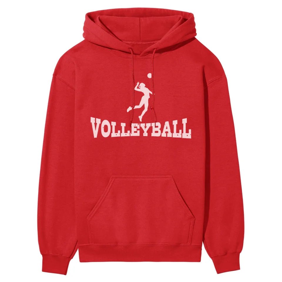 Basic Volleyball with Volleyball Player Icon on a Hoodie with a White Graphic