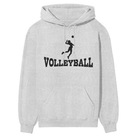 Basic Volleyball with Volleyball Player Icon on a Hoodie with a Black Graphic