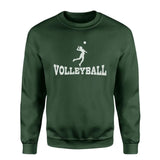 Basic Volleyball with Volleyball Player Icon on a Sweatshirt with a White Graphic